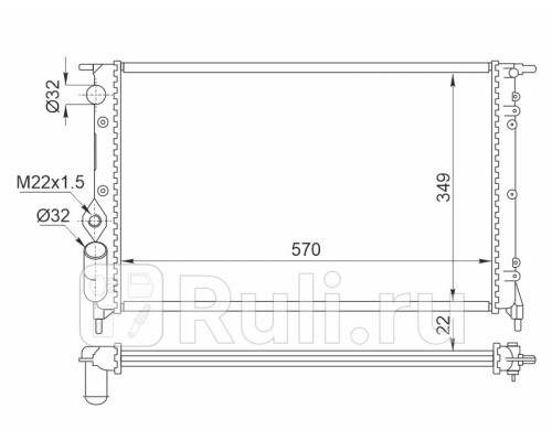SG-RN0019 - Радиатор охлаждения (SAT) Renault Clio (1990-1998)
