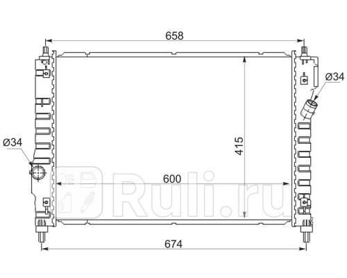 CH0008-1.2 - Радиатор охлаждения (SAT) Chevrolet Aveo T255 (2008-2011)