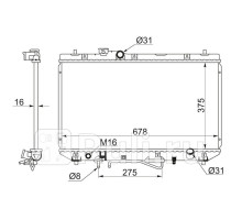 TY0003-SV40 - Радиатор охлаждения (SAT) Toyota Vista V40 (1994-1998)