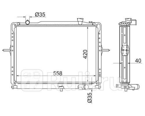 KI0007-2 - Радиатор охлаждения (SAT) Kia Bongo PU (2004-2012)