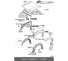 53802-48140 - Крыло переднее левое (TOYOTA-LEXUS) Lexus RX (2015-2021)