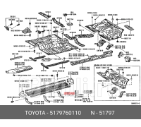 51797-60110 - Кронштейн подножки (TOYOTA-LEXUS) Toyota Land Cruiser 200 (2007-2012)
