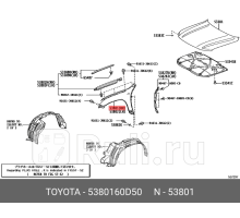 53801-60D50 - Крыло переднее правое (TOYOTA-LEXUS) Toyota Land Cruiser 200 рестайлинг 2 (2015-2021)