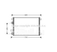 rta5305 - Радиатор кондиционера (AVA) Renault Megane 2 (2002-2006)