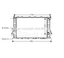 AIA2078 - Радиатор охлаждения (AVA) Audi 100 C3 (1982-1991)