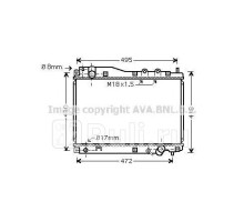 HD2204 - Радиатор охлаждения (AVA) Honda Civic хэтчбек (2001-2005)