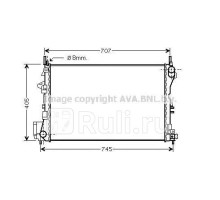 OL2338 - Радиатор охлаждения (AVA) Opel Vectra C (2002-2008)