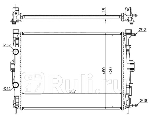 RN0004-02 - Радиатор охлаждения (SAT) Renault Megane 2 (2002-2006)