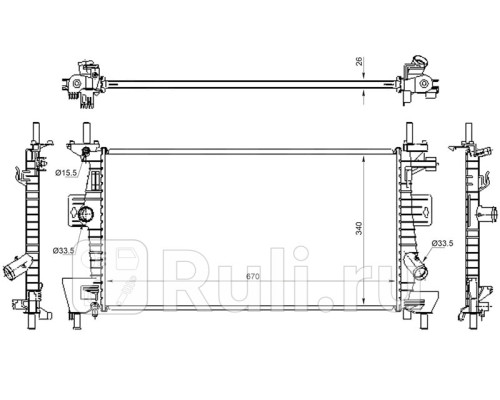 SG-FD0011 - Радиатор охлаждения (SAT) Ford Focus 3 рестайлинг (2014-2019)