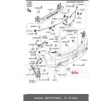 BBP2515M0A - Фонарь левый задний в бампер (MAZDA) Mazda 3 BL (2009-2013)
