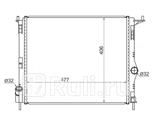 RN0002-08 - Радиатор охлаждения (SAT) Renault Logan 1 (2004-2009)