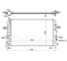 SG-OP0006-04-1-MT-R - Радиатор охлаждения (SAT) Opel Astra H (2004-2010)