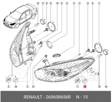 260608656R - Фара левая (RENAULT) Renault Fluence (2009-2017)
