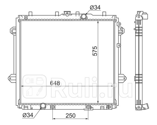 TY0009-150 - Радиатор охлаждения (SAT) Toyota Land Cruiser Prado 150 рестайлинг (2013-2017)