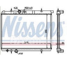 63502 - Радиатор охлаждения (NISSENS) Peugeot 206 (1998-)