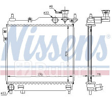 67093 - Радиатор охлаждения (NISSENS) Hyundai Getz (2002-2005)