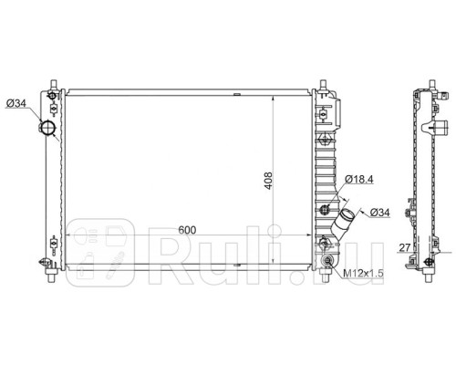 SG-CH0008 - Радиатор охлаждения (SAT) Chevrolet Aveo T255 (2008-2011)