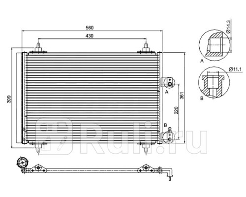 ST-CT25-394-0 - Радиатор кондиционера (SAT) Peugeot 307 (2005-2008)