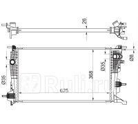 RN0004 - Радиатор охлаждения (SAT) Renault Megane 3 рестайлинг (2014-2016)