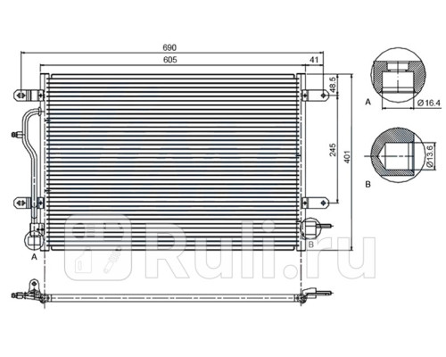 ST-AD04-394-0 - Радиатор кондиционера (SAT) Audi A4 B6 (2000-2006)