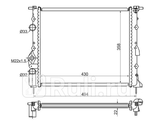 SG-RN0002-R - Радиатор охлаждения (SAT) Renault Logan 1 (2004-2009)