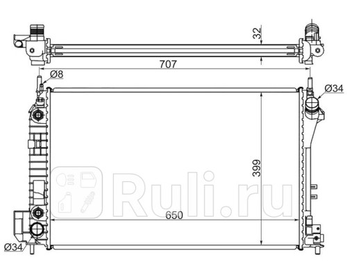 SA0002 - Радиатор охлаждения (SAT) Opel Vectra C (2002-2008)