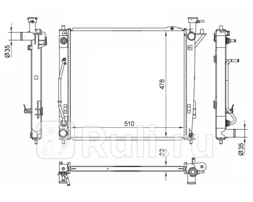 KI0005-09D-1 - Радиатор охлаждения (SAT) Kia Sorento 2 (2009-2021)