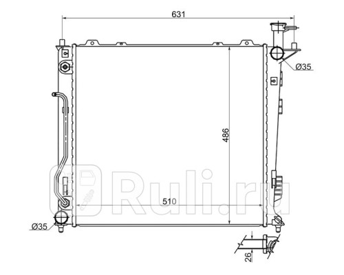 KI0005-09D - Радиатор охлаждения (SAT) Kia Sorento 2 (2009-2021)