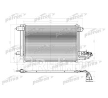 PRS1156 - Радиатор кондиционера (PATRON) Audi A3 8P рестайлинг (2008-2013)