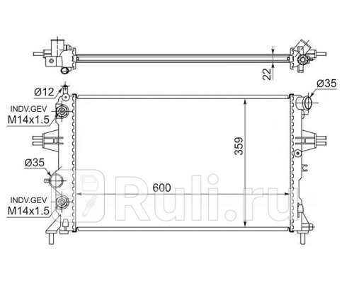SG-OP0006-G - Радиатор охлаждения (SAT) Opel Zafira A (1999-2003)