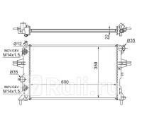 SG-OP0006-G - Радиатор охлаждения (SAT) Opel Astra G (1998-2004)