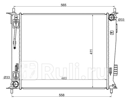 KI0010 - Радиатор охлаждения (SAT) Kia Soul 1 (2008-2014)