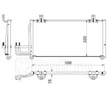 ST-KA40-394-A0 - Радиатор кондиционера (SAT) Kia Shuma 2 (2001-2004)
