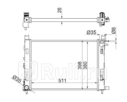 RN0002-14 - Радиатор охлаждения (SAT) Renault Logan 2 (2013-2018)