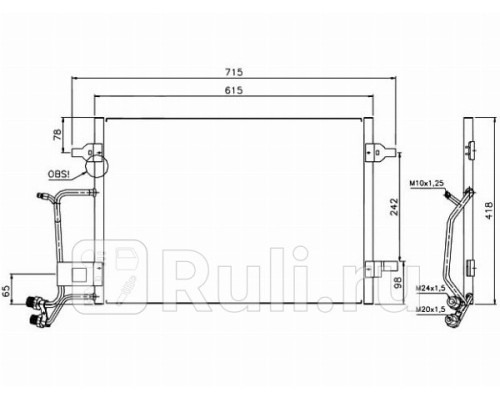 ST-VWA7-394-A0 - Радиатор кондиционера (SAT) Volkswagen Passat B5 (1996-2001)