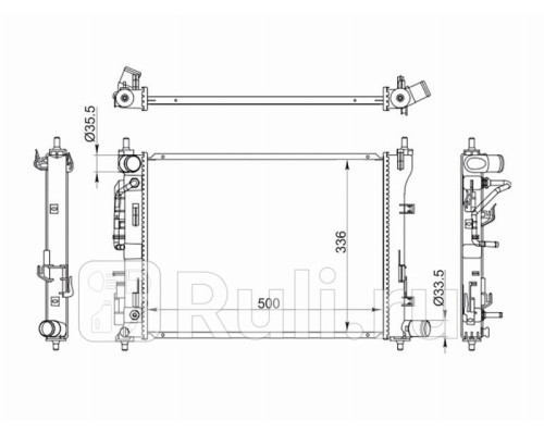 HY0016-2 - Радиатор охлаждения (SAT) Kia Rio 4 седан (2017-2021)