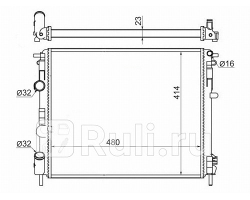 RN0002-D7F - Радиатор охлаждения (SAT) Renault Logan 1 (2004-2009)