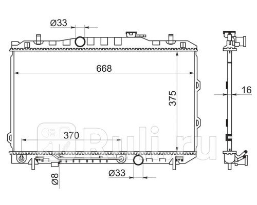 KI0002-1 - Радиатор охлаждения (SAT) Kia Cerato 1 LD рестайлинг (2006-2009)