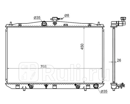 TY0003-RX350 - Радиатор охлаждения (SAT) Lexus RX (2008-2012)